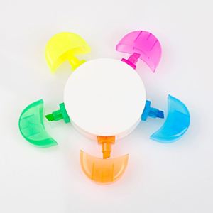 Marcador Fluorescente 5 en 1 con Forma de Flor y Logotipo Personalizado, con Punta de Pincel Oblicua - Product Image 2