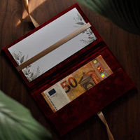 Enveloppes personnalisées élégantes en velours bordeaux avec dorure à chaud, écologiques, pour cartes-cadeaux de Noël, invitations de mariage