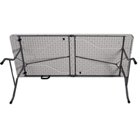 Großhandel Klappbarer Tragbarer Quadratischer 180cm Tisch mit Stahlbeinen und HDPE-Kunststoff für Camping, Picknick, Bankett und Hochzeiten