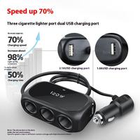 Adaptateur de prise 1 vers 3, marque YFL, matériau plastique, accessoires intérieurs de voiture, double prise USB, appareil 12V pour téléphone portable