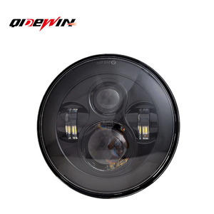 Qidewin 7-Inch <b>Led</b> <b>Headlights</b> For Jeep Wrangler All Black And All Silver Angel Eye Car Light Modification Accessories - Product Image 3