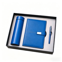 Ensemble cadeau d'entreprise avec logo personnalisé, tasse isotherme de luxe, carnet en cuir PU avec stylo, ensemble cadeau promotionnel pour les clients