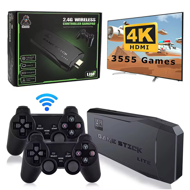 Wholesale M8 4K HD-MI TV Game Stick Classic Retro Video Game Console with 2.4G Wireless Gamepads