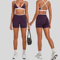 Ensemble de yoga 2 pièces pour femme, motif à pois contrastés, ourlet détachable, séchage rapide, Spandex/Nylon, tenue de sport moulante pour la course et le fitness