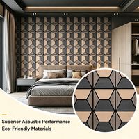 Panneau mural insonorisant en MDF PET, épaisseur 17/21 mm, design 3D multicolore de qualité supérieure, panneau mural acoustique à emboîtement