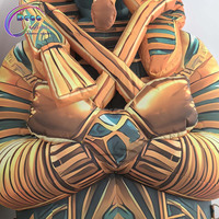 Modèle de pharaon égyptien gonflable géant en PVC personnalisé pour les fêtes et événements, ventilateur inclus