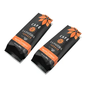 ถุงใส่กระดาษเมลาร์กระดาษคราฟท์พิมพ์ลายแบบกำหนดเองขนาด12ออนซ์มีช่องซิปสำหรับใส่กาแฟผงเมล็ดกาแฟสำหรับใช้ในอาหาร - Product Image 2