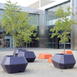 Big Standing Fiberglass Faceted <b>Pot</b> Outdoor <b>Large</b> FRP Diamond Cut Planter Hotel Lobby Modern Luxury Floor Planter - Product Image 2