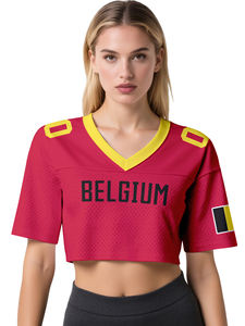 איכות גבוהה ברזיל נבחרת נשים כדורגל נשים חולצת כדורגל מותאמת אישית חולצה נשמת יבול העליון עבור כדורגל <span class=keywords><strong>2025</strong></span>/2026 אמריקה - Product Image 2