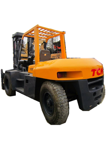 Chariot élévateur TCM 10t d'occasion FD100, moteur diesel, capacité de levage 10000kg, mât 3m, déplacement latéral disponible, matériel logistique portuaire - Product Image 6