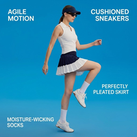Jupe de tennis plissée taille haute pour femme, jupe-short athlétique à séchage rapide, respirante, couleur contrastante, pour le golf, la course et l'entraînement
