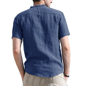 Camisa Clásica de Algodón para <span class=keywords><strong>Hombre</strong></span> <span class=keywords><strong>con</strong></span> <span class=keywords><strong>Bolsillo</strong></span> Frontal, Cómoda, Transpirable, <span class=keywords><strong>con</strong></span> Botones, <span class=keywords><strong>Manga</strong></span> <span class=keywords><strong>Corta</strong></span>, Personalizable - Product Image 5