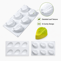 AKOKO Moule en silicone pour gâteau mousse à 6 feuilles Pâtisserie occidentale française Moule à chocolat décoré de feuilles de chocolat