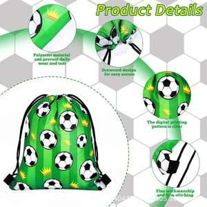 Suministro Directo de Fábrica, Regalo para Fanáticos <span class=keywords><strong>del</strong></span> Fútbol, Mochila con Cordón Ajustable Personalizable, Nailon Resistente - Product Image 2