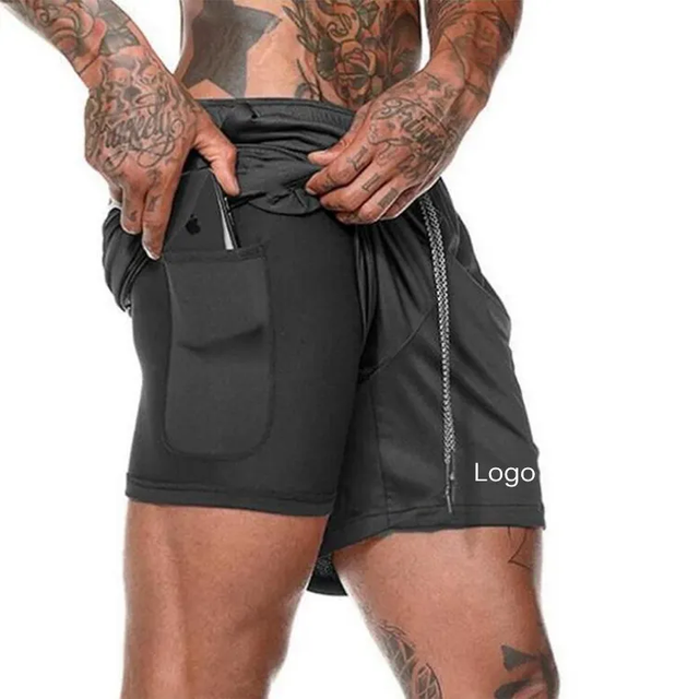 Compression Polyester Cotton Casual Cargo Phone Pocket Shorts Customized Logo Men Workout Quick Dry Eco-Friendly Breathable