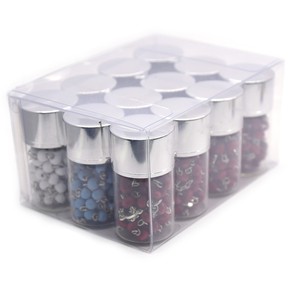 12 개/상자 유리 병 십자가 목걸이 나무 화이트 블루 레드 도매 구슬 보석 묵주 구슬 - Product Image 5