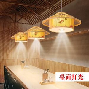 โคมไฟแขวนไม้ไผ่ทรงกลม E27 LED หัวเดียว สำหรับร้านอาหาร ห้องส่วนตัว โฮมสเตย์ ร้านค้า - Product Image 2