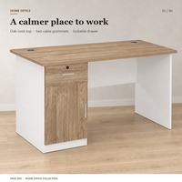 Bureau d'angle avec tiroirs en mélamine stratifiée, échantillon disponible, idéal pour optimiser l'espace de bureau