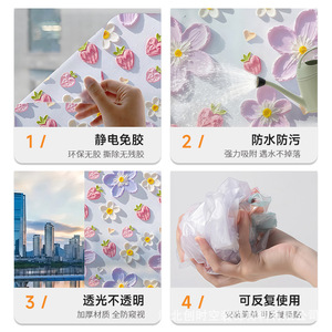 Frosted Window Film Oval Privacy Glass Sticker For Bathroom <b>Door</b> <b>Light</b> Blocking Easy Clean PVC Material White Color - Product Image 4