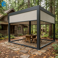 Pergola bioclimatique motorisée en aluminium de haute qualité, facile à assembler, imperméable, pour terrasse extérieure, à lames orientables