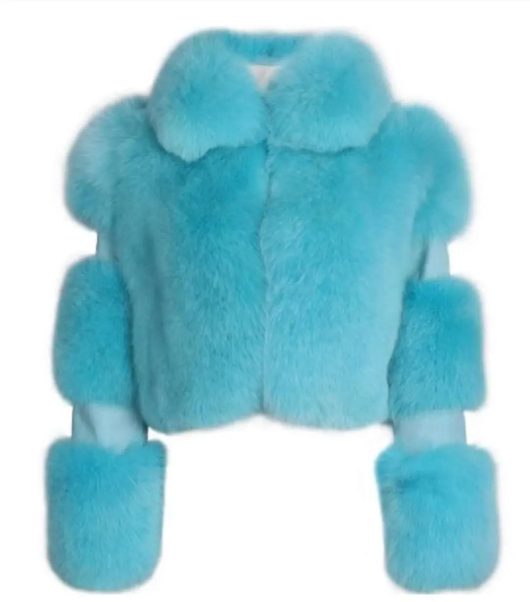 Wholesale New Women Artificial Fur Coat Plus Size Lady Winter Fox Faux Fur Collar Ladies Coat