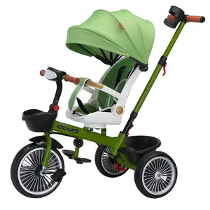 定制设计的高视野多功能4合1高品质婴儿三轮车手推车，带旋转儿童三轮车