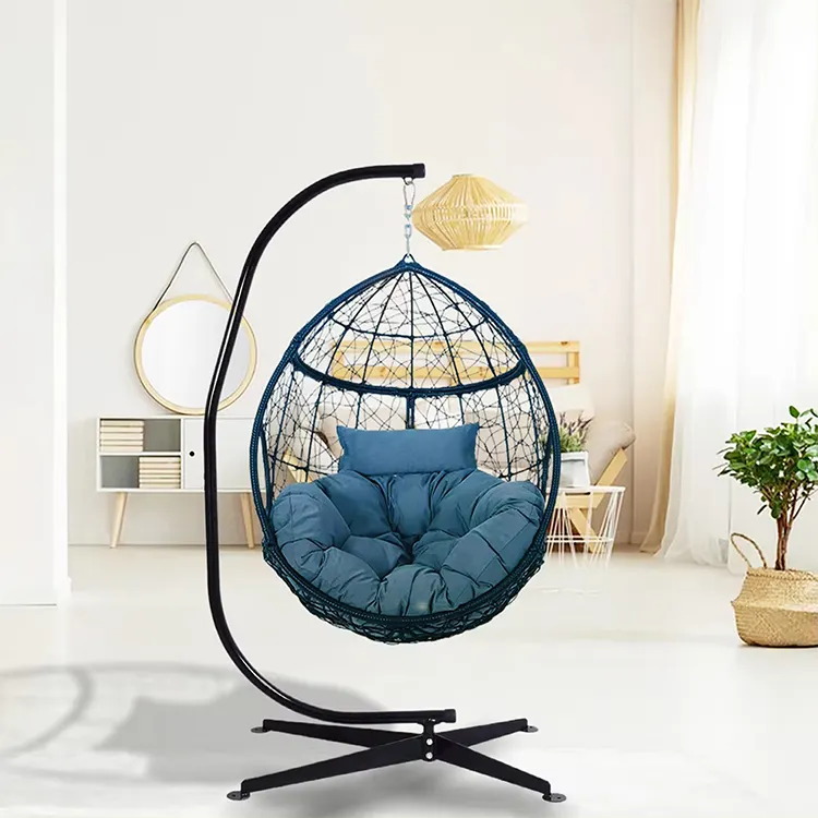 Modern Hammock Egg Hanging Patio Swing Chair Wicker Rattan Round Garden Hanging Egg Swing Chair