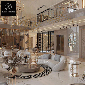 Luxury Design European Style Quality Velvet Fabric Designer Curve <b>Set</b> Living Room Furniture Genuine Real Leather Chair - Product Image 3