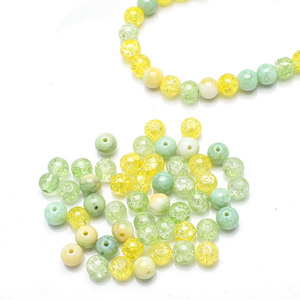 Zhubi jaune vert craquelé perles de verre mélange 8MM <span class=keywords><strong>Chartreuse</strong></span> perles rondes en cristal Transparent pour la fabrication de bijoux Bracelets - Product Image 2