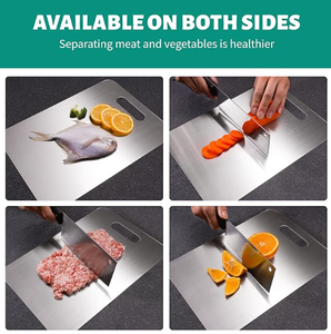 Tabla de Amasar Rectangular de Acero Inoxidable 304 de Grado Alimenticio, Doble Cara Antiadherente de 1.2mm, Apta para Repostería, Carne, Verduras y Frutas, Lavable en Lavavajillas - Product Image 4