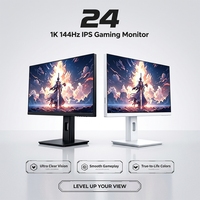 Moniteur de jeu de bureau OEM 24 pouces 1K 144Hz IPS, panneau en verre sans cadre, faible lumière bleue, protection des yeux, écran PC
