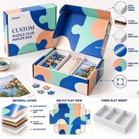 Boîte d'expédition personnalisée pour club de puzzles avec doublure en mousse, en carton ondulé E-Flute rigide pour l'e-commerce, les cadres photo et l'emballage cadeau