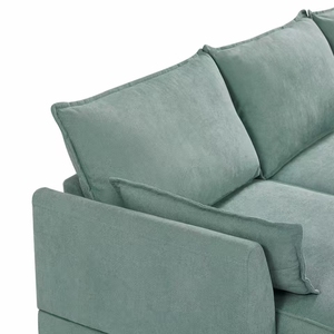 Hiện đại U hình cắt góc <span class=keywords><strong>sofa</strong></span> cho phòng khách Modular vải 3 chỗ ngồi đảo ngược <span class=keywords><strong>sofa</strong></span> với gỗ chân lưu trữ - Product Image 6
