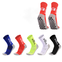 Chaussettes de football antidérapantes en polyester pour hommes, chaussettes de football personnalisées avec grip, vente en gros