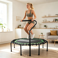 50 Zoll Achteckiges 4-fach Faltbares Fitness-Trampolin für Erwachsene mit Sicherheitsgeländer