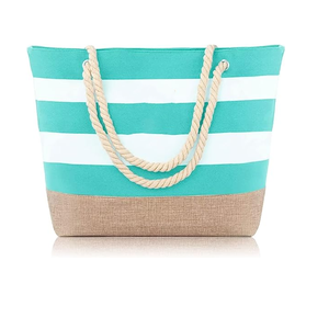 Bolso Tote de lona resistente al agua con correa para el hombro Bolso de playa con diseño de letras - Product Image 6