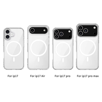 Coque de téléphone magnétique antichoc transparente anti-jaunissement en PC avec cadre en TPU pour iPhone 17 Pro Max et iPhone 17