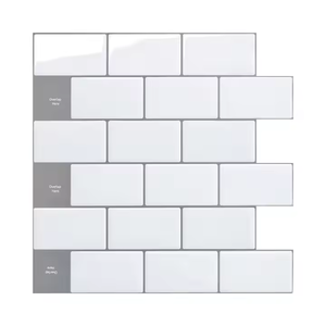 YALONG all'ingrosso bianco Peel and Stick mattonelle Backsplash 3d autoadesivo sul muro di mattoni piastrelle cucina bagno metropolitana - Product Image 1