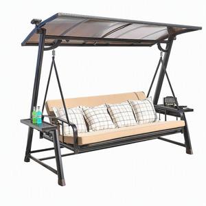 <span class=keywords><strong>Altalena</strong></span> da esterno a forma di L, nera, per 4 persone, adatta per luoghi esterni come giardini, terrazze, ville, ecc. - Product Image 3