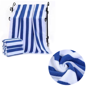 <span class=keywords><strong>Serviette</strong></span> de plage personnalisée de qualité supérieure, 100% coton éponge, <span class=keywords><strong>design</strong></span> rayé, séchage rapide, écologique, pour usage hôtelier - Product Image 4
