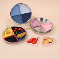 Plaque d'acier inoxydable de qualité alimentaire améliorée Silicone polyvalent conception divisée conservation des aliments tôle d'acier inoxydable portable