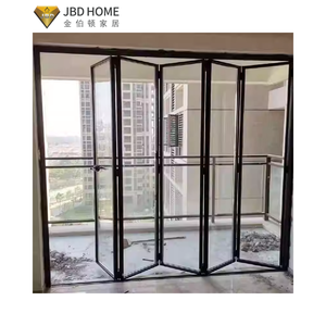 Porte pliante moderne en alliage d'aluminium - Cadre fin, double vitrage, isolation thermique pour usage extérieur, balcon, villa, commercial - Product Image 4