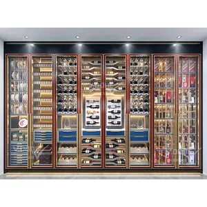 Armario comercial de acero inoxidable para vino, termostato para whisky, barra de mostrador, estante para vino, refrigerador, estantes de exhibición de licor