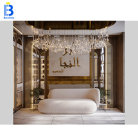 Vitrine murale moderne personnalisée avec éclairage LED, cadre doré, vitrine en verre pour bijoux, mobilier de vente au détail pour bijouterie