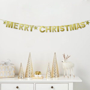 608389 Striscione di Carta Scintillante 'Buon Natale' 1,5m, Ghirlanda di Lettere in Lamina Luccicante, Serie Party Maker Oro Rosso Pronta da Appendere - Product Image 4