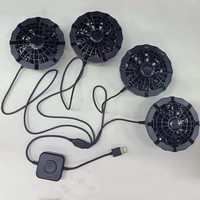 Veste de sécurité haute visibilité avec ventilateur intégré pour climatisation, 4 ventilateurs, un câble USB, contrôle de la vitesse