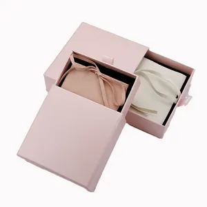 流行设计珠宝礼品袋项链绘图盒包装滑动抽屉纸盒黑色泡沫珠宝包装