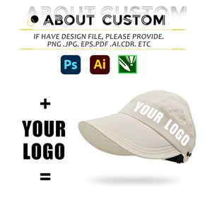 Chapeaux de soleil d'été pour femmes en gros, chapeaux à visière vide, protection solaire anti-UV avec impression de logo personnalisée et broderie - Product Image 3