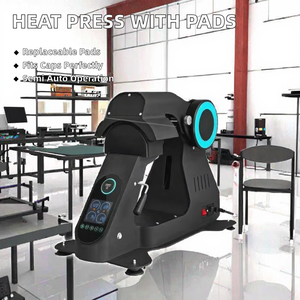 New Replaceable Pads Electric Upper Lower Heating Semi Automatic Flatbed Printer Heat Transfer Hat Cap Heat Press Machine - Product Image 2