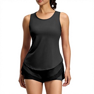 Wholesale Women's Mesh Racerback Yoga Tank <b>Top</b> Sleeveless Round Neck Workout Shirt Quick Dry Plus Size Sports Gym Athletic <b>Top</b> - Product Image 5